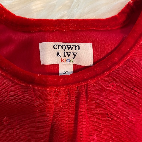 Crown & Ivy Kids Red Sequins dress Sz 2T - Picture 8 of 9